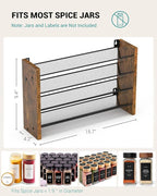 NESAPTO Spice Rack Organizer for Cabinet, Wood 4-Tier Vertical Seasoning - Image 2