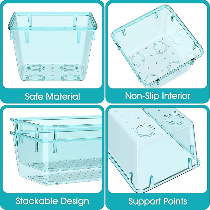StorMiracle 33 PCS Clear Plastic Drawer Organizers Set, 4 Size Desk Drawer - Image 3