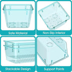 StorMiracle 28 PCS Clear Plastic Drawer Organizers Set, 4 Size Desk Drawer - Image 3