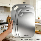 Non-Toxic Cutting Board Set of 3, 304 Stainless Steel Cutting Board Double Sided - Image 3