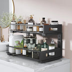 1 Pack 19IN Depth Under Sink Organizer, 2-Tier Pull Out Cabinet Organizer - Image 5