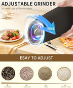 CIRCLE JOY Rechargeable Electric Salt and Pepper Grinder Set Gravity Salt and - Image 4