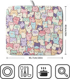 Colorful Cats Dish Drying Mat 16x18 inch Cute Animal Microfiber Reversible Fast - Image 2