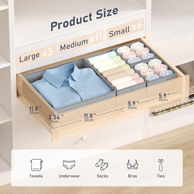 DIMJ Drawer Organizer Clothes - Image 2