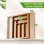 Pipishell Bamboo Expandable Drawer Organizer - Image 3