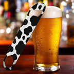 Cow Texture Stainless Steel Bottle Opener Jungle Animal Black and White Print - Image 5