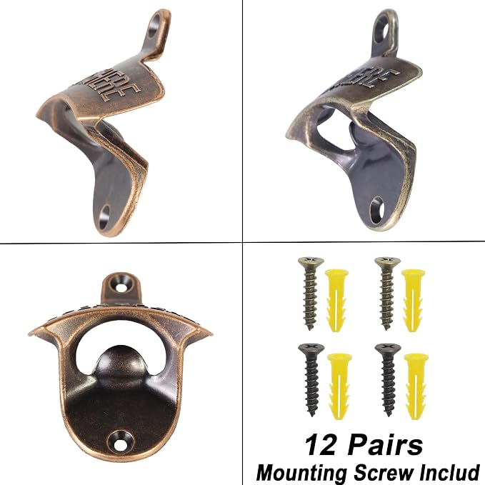 12 PCS Beer Bottle Opener Wall Mount, Post Mount Bottle Cap Openers Bulk - Image 4