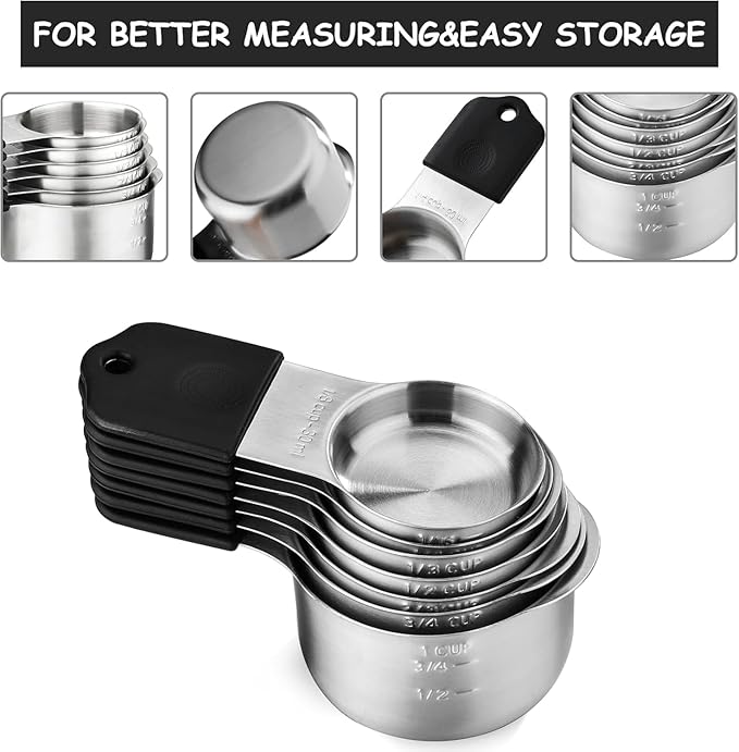 Magnetic Measuring Cups and Spoons Set, N52 Magnetic spoons Nesting Design - Image 2