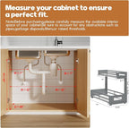 2-Pack 17"Deep Under Sink Organizer And Storage, 2-Tier L-Shaped Pull Out - Image 2