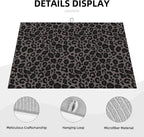 Black Grey Leopard Print Dish Drying Mat Cheetah Wild Animal Dark Skin Drying - Image 2