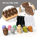 Skull Ice Cube Mold, 6-Cavity Silicone Ice Tray - Image 7