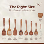 9 Pcs Teak Wooden Spoons for Cooking - Image 3