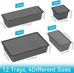 ElegantArray 12-Piece Drawer Organizer Set, 4 Sizes Versatile Plastic Vanity - Image 2