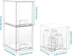 Vtopmart 7.6" H Clear Stackable Storage Drawers, 4 Pack Plastic Organizers Bins - Image 2