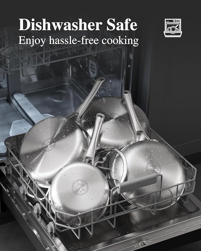 VocVoi Stainless Steel Pan, 12 Inch Frying Pan, PFOA & PTFE Free, Non Toxic - Image 5