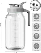 OneDream Glass Pitcher with Lid – 64oz Glass Mason Jar Pitcher with Wide Mouth - Image 2