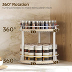 YATINEY Lazy Susan Organizer, Rotating Spice Rack, 2 Tier Spice Turntable - Image 3