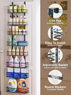 Delamu 9 Tier Over The Door Pantry Organizer, Pantry Organization and Storage - Image 4