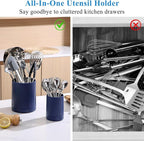Kyraton Cooking Utensils Holder 2pcs, 360° Rotating Heavy Duty Plastic Kitchen - Image 7