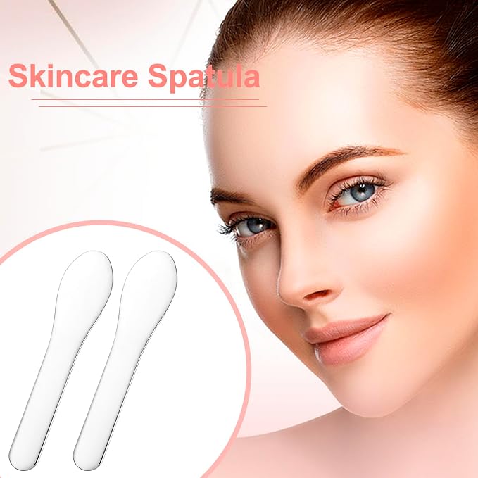 Pndeyo 3pcs Mini Stainless Steel Makeup Spatula, Reusable Cosmetic Cream - Image 4
