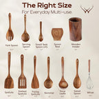 16 Pcs Teak Wooden Cooking Utensils Set – Premium Teak Wooden Utensil Set - Image 4