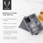 Viski Ice Cube Tray with Lid, Easy Release Large Silicone Mold, 2 Inch Ice Cubes - Image 2