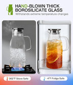 LUNA&MANTHA Glass Pitcher, 2 Liter 68oz Water Pitcher - Image 4