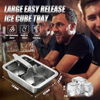 Ice Cube Trays, Large 6-cube Stainless Steel Ice Cube Trays - Image 2