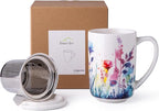 AmorArc Porcelain Tea Mug with Infuser and Lids, 18 Oz Large Cup Strainer with - Image 8