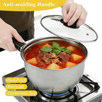 3pcs Stainless Steel Saucepan Set, Kitchen 1QT & 2QT & 3QT Pot Set - Image 5