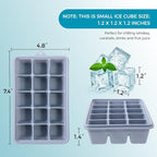 Silicone Ice Cube Trays with Lids 3-Pack, 15-Cavity Ice Tray Set - Image 5