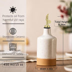 HOMCDALY Ceramic Olive Oil Dispenser Bottle, 16oz Oil Dispenser Bottle - Image 3