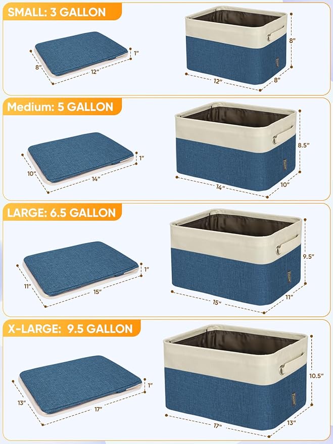 BALEINE 2 Pack Fabric Closet Storage Bins - Image 2