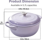 Vivicreate 6 Quart Enameled Cast Iron Dutch Oven Pot - Image 4