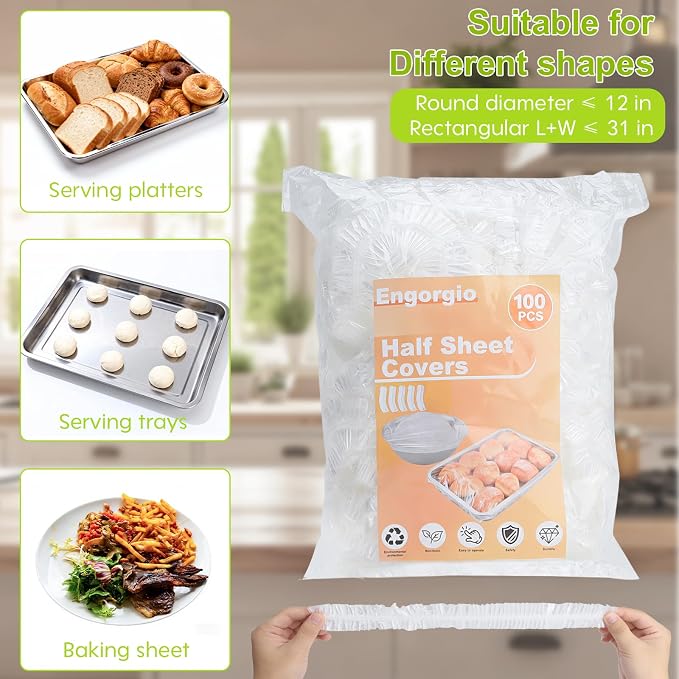 100pcs Extra Large Bowl Covers For Bread Proofing, Fits baking pans up to 13x18 - Image 2