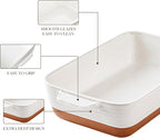 MALACASA Baking Dish 4.8 Qt Ceramic Casserole & Lasagna Pan, 9x13 Inch Deep - Image 5