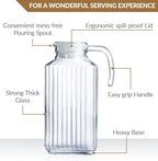 Glass Pitcher with Lid – Set of 2 Glass Water Pitcher 55Oz – Cold Carafe - Image 3