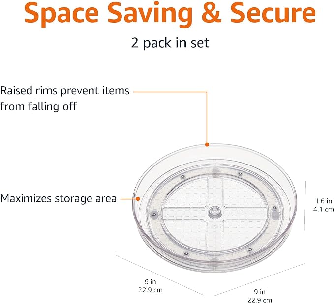 Amazon Basics Clear Rotating Lazy Susan Turntable Organizer - Image 3