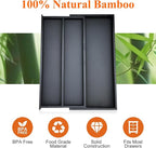 Bamboo Kitchen Tool Drawer Organizer Storage Black Cutlery Tray Expandable - Image 7