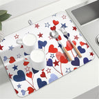 4th of July Dish Drying Mat for Kitchen Counter Patriotic Red Blue Star Love - Image 8