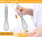 Webake 7.5" Stainless Steel Mini Whisks, 304 Small Metal Whisk - Image 2