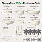 23 Pcs Pots and Pans Set Non Stick, Ceramic Cookware Set Non Toxic - Image 2