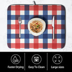 4th of July Dish Drying Mat Patriotic Buffalo Plaid Drying Mats - Image 4