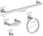 Brushed Nickel Bathroom Hardware Set 4 Pieces, Bathroom Accessories Set - Image 7