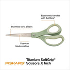 Fiskars 8” Comfort Grip Titanium Multipurpose Scissors - Image 2