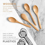 4 PCS Small Wooden Spoons, 5.8 Inch Honey Spoons - Image 3