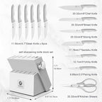 imarku 14-Piece Kitchen Knife Set, Ultra-Sharp Steak Knives Set of 6, Ergonomic - Image 5