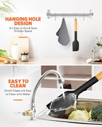 Silicone Heavy-Duty Spatula, Sturdy Bpa-Free Matte Silicone, Wooden Handle - Image 8