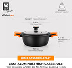 BRA COOKWARE Efficient Pro Nonstick Stock Pot w/Lid | 9.5 Inch 4.2 Quart - Image 2
