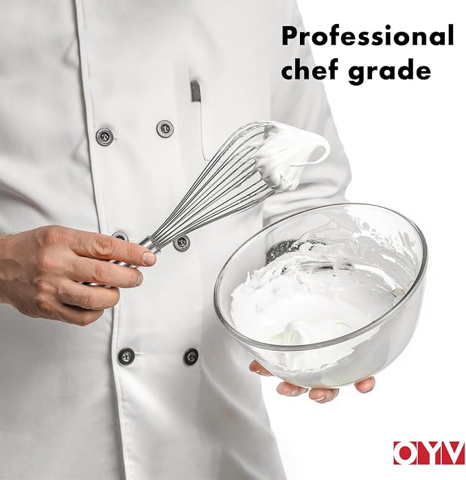 OYV 8" Whisk, Ergonomic Handle, Dishwasher Safe 18/10 Stainless Steel Whisk - Image 9